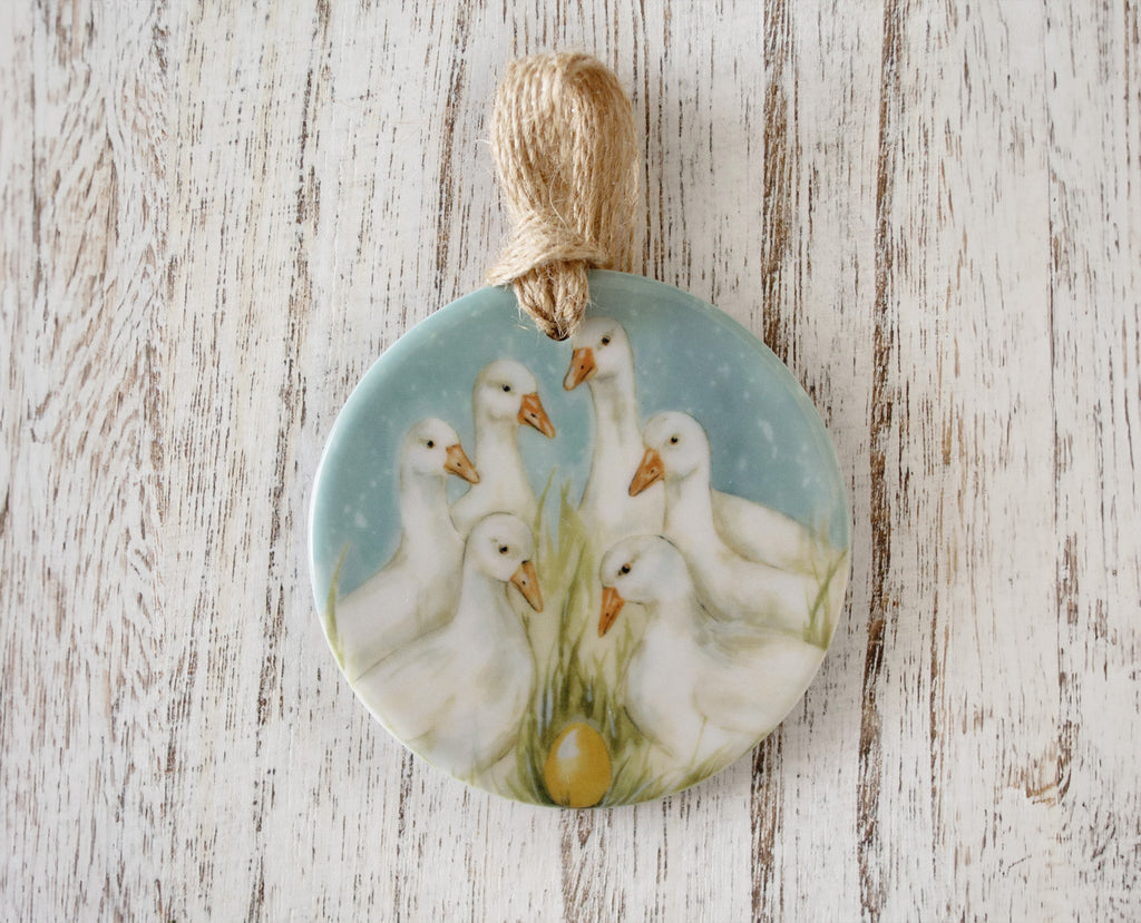 Six Geese A-Laying | Ceramic Ornament