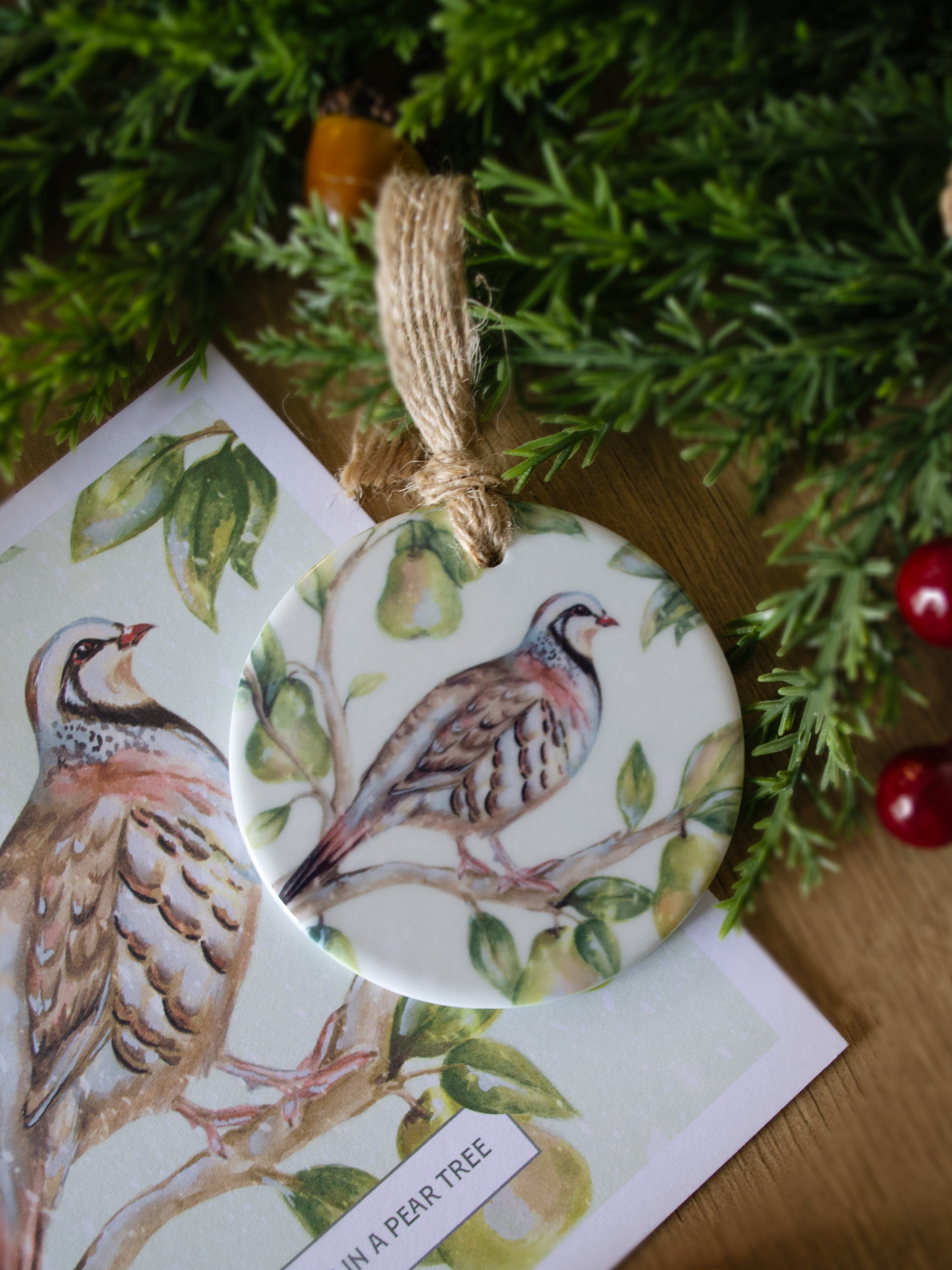 Partridge in a Pear Tree | Ceramic Ornament