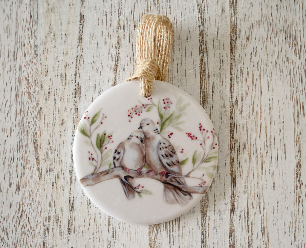 Two Turtle Doves | Ceramic Ornament
