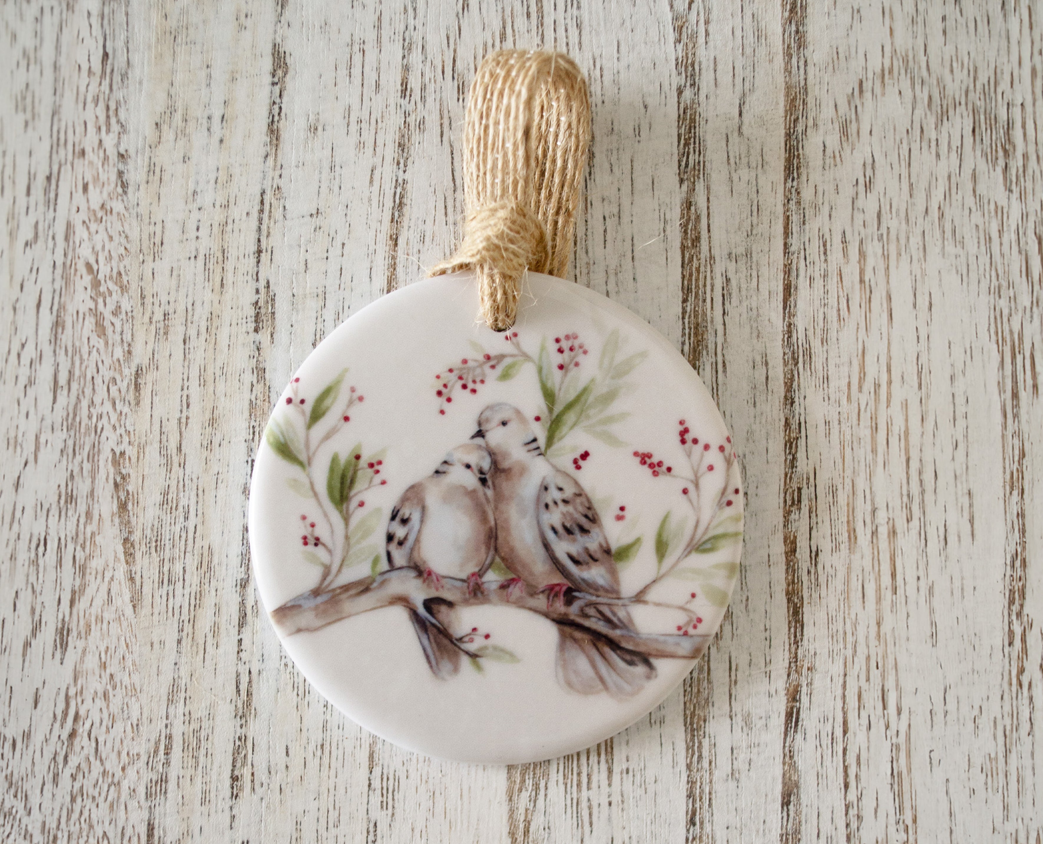 Two Turtle Doves | Ceramic Ornament
