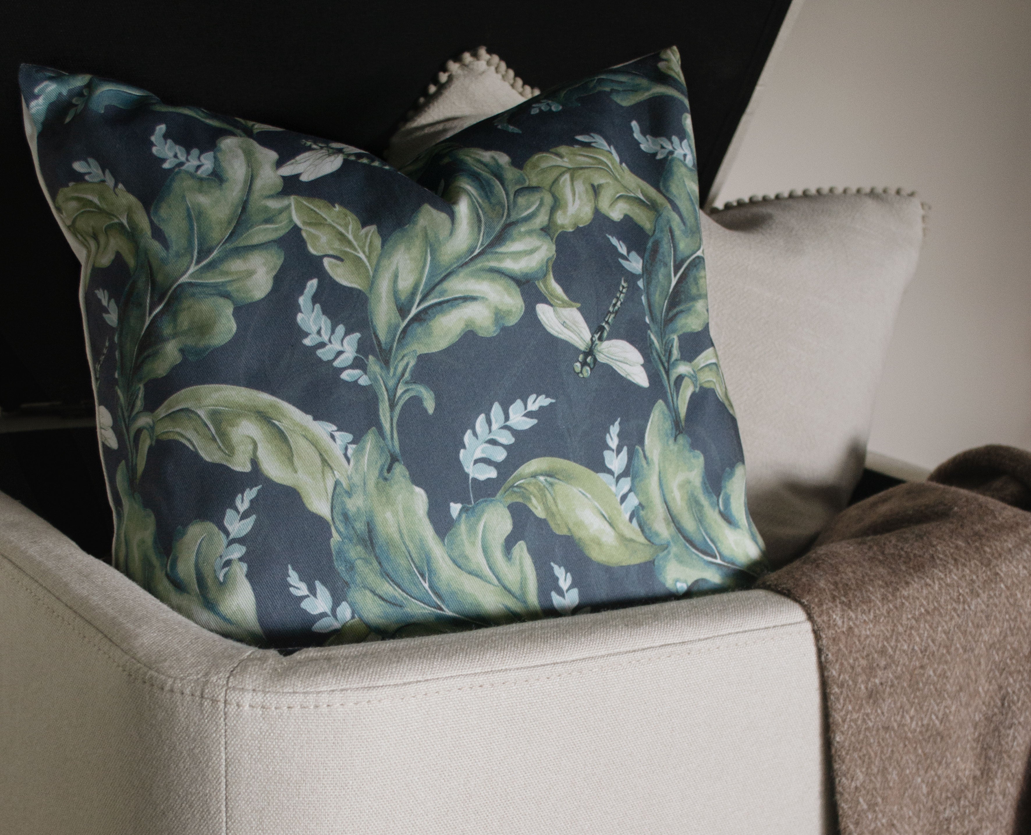 Dragonfly Cushion Cover, 100% Cotton