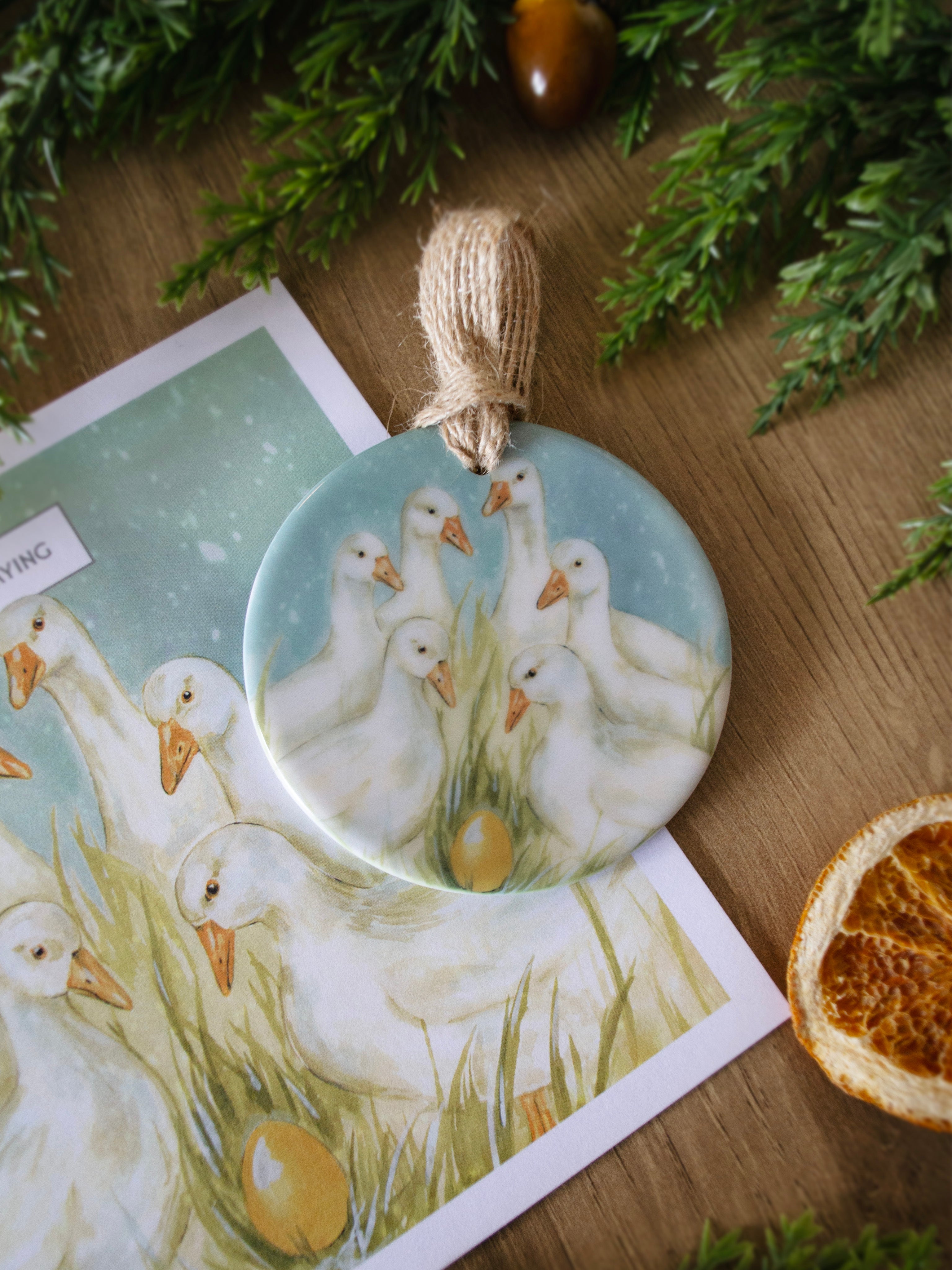Six Geese A-Laying | Ceramic Ornament