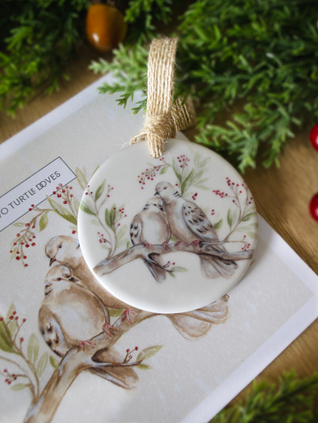 Two Turtle Doves | Ceramic Ornament